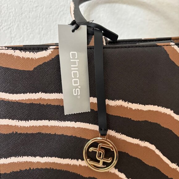 Chico’s Tiger Stripe Tote Handbag - NWT - Picture 5 of 6